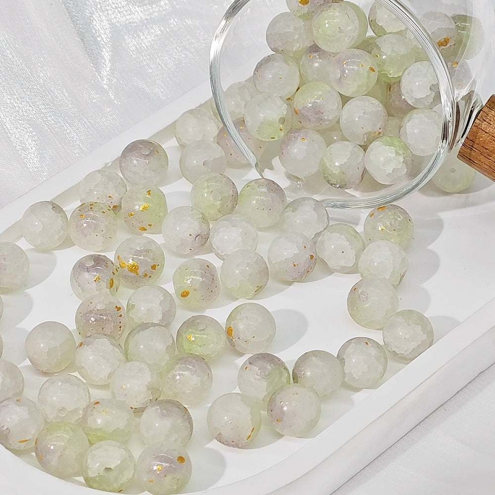 Frosted Round Glass Beads 10mm Matte Mixed Colors 50pcs 17