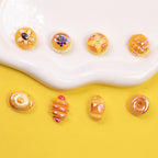 Glossy Bread Resin Beads Round 2.3mm Hole Warm Golden Colors 20pcs