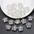 Electroplated Star Glass Beads 18mm Imitation Lunar Pit Texture 10pcs 6