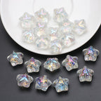 Electroplated Star Glass Beads 18mm Imitation Lunar Pit Texture 10pcs 6
