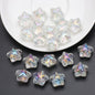 Electroplated Star Glass Beads 18mm Imitation Lunar Pit Texture 10pcs 6
