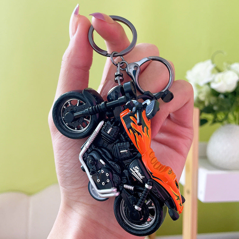 Mini Motorcycle Keychain Alloy Zinc Flame Design 13 Centimeters 7