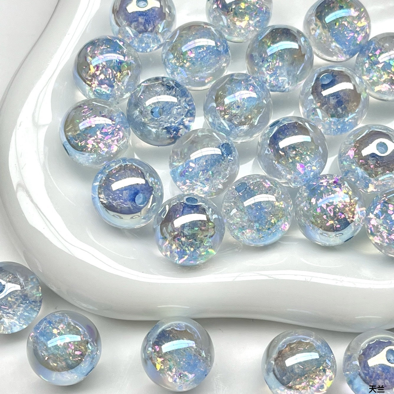 Dyed Core Imitation Opal Resin Beads 8mm Round Mixed Colors 40pcs 12