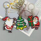 Cartoon Christmas Silicone Keychain Santa Claus Holiday Characters 2
