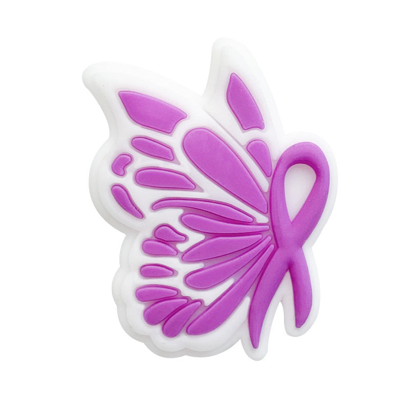 Silicone Focal Beads Butterfly Bow Tie Colorful Pattern 20pcs 5