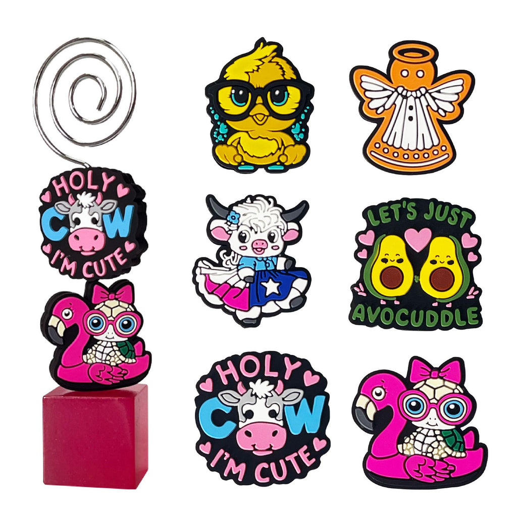 Silicone Focal Beads Cow Chick Pink Glasses Quirky Design 20pcs