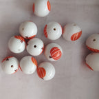 Printed Bubblegum Beads 20mm Halloween Orange Pumpkin 10pcs 2