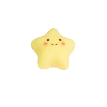 Painted Star and Heart Acrylic Beads 23mm Pastel Matte 50pcs 14