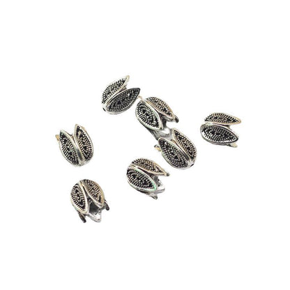 Tulip Metal Beads 9mm 11mm Vintage Distressed Antique Silver 100pcs 4