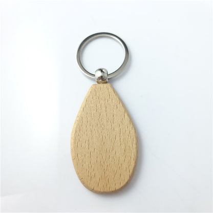 Wooden Blank Keychain Minimalist Natural Wood Shapes 15