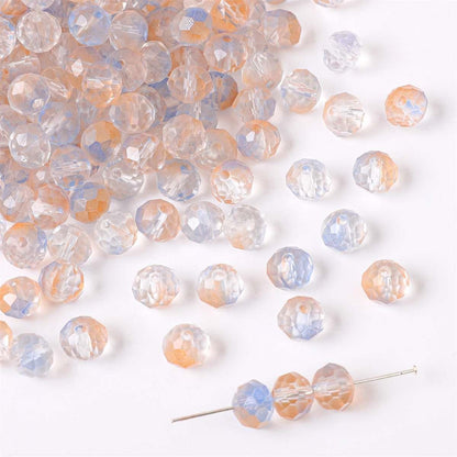 Czech Glass Beads Faceted 7 8mm Gradient Pastel Colors 50pcs 16