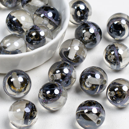 Clear Planet Halo Round Resin Beads 16mm Multicolor 10pcs 10
