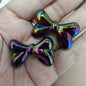 Glow Bow Acrylic Beads 23x35mm Plated Colorful 100pcs 7