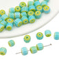 Glaze Millefiori Glass Beads 6mm Striped Colorful Glossy 10pcs 9
