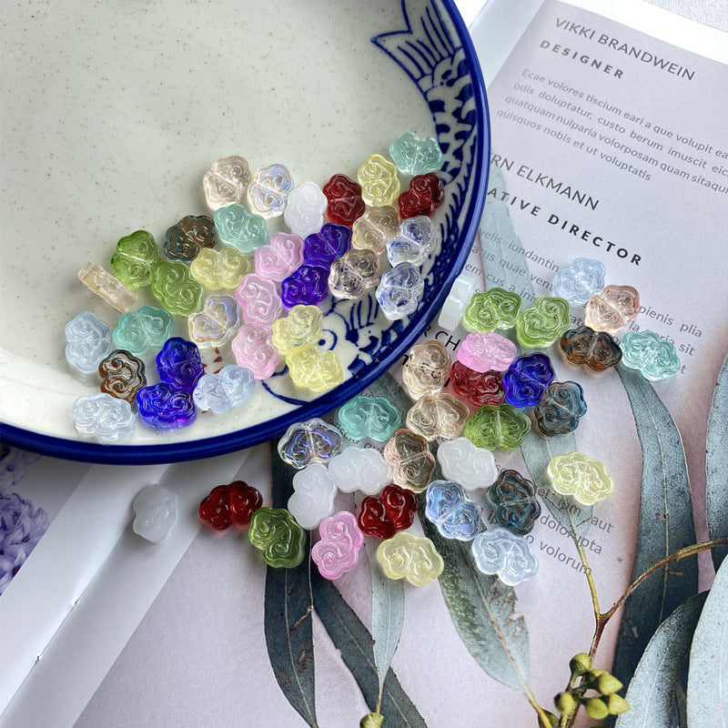 Czech Glass Beads Auspicious Clouds 9x13mm Translucent Mixed Colors 100pcs 3