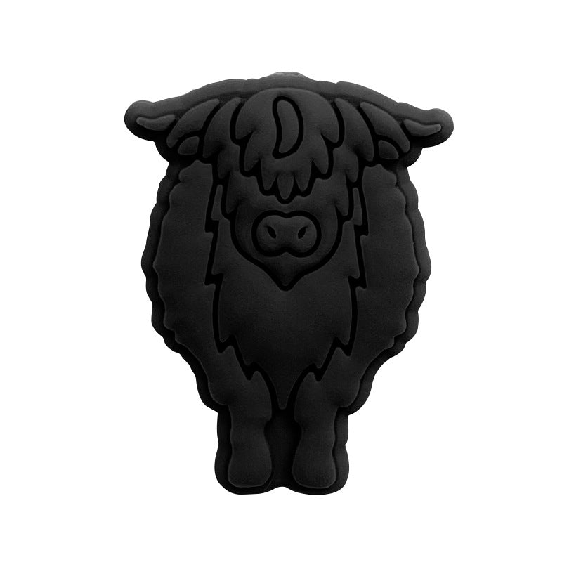 Silicone Focal Beads Yak Bull Detailed Line Work 20pcs 8