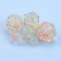 9-19mm Silicone Beads Confetti Clear Mixed Round Hexagon 20pcs