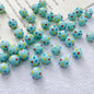Lampwork Glass Beads Polka Dotted Round 8.2mm Colorful Glossy 10pcs 7