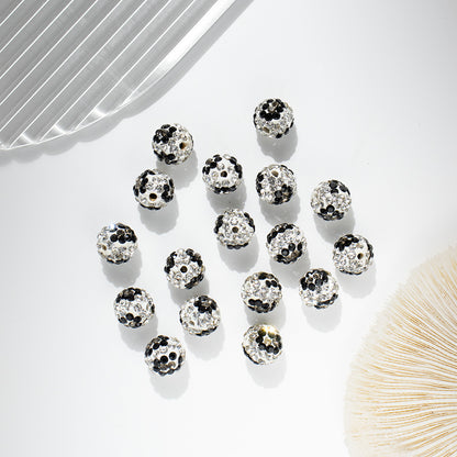 Rhinestone Round Clay Beads 10mm American Flag Pattern 50pcs 3