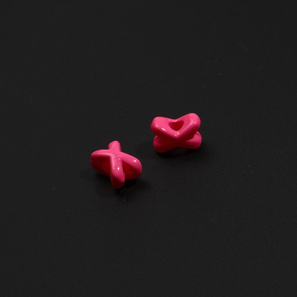 Baking Painted X Acrylic Beads 8mm Glossy Colorful 100pcs 5