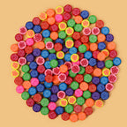 Flat Flower Clay Beads 10mm Colorful Rose Pattern Polymer 100pcs 4