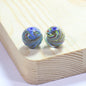 Lampwork Glass Beads Round 12/14mm Transparent Phoenix Tail Gold Foil 5pcs 22