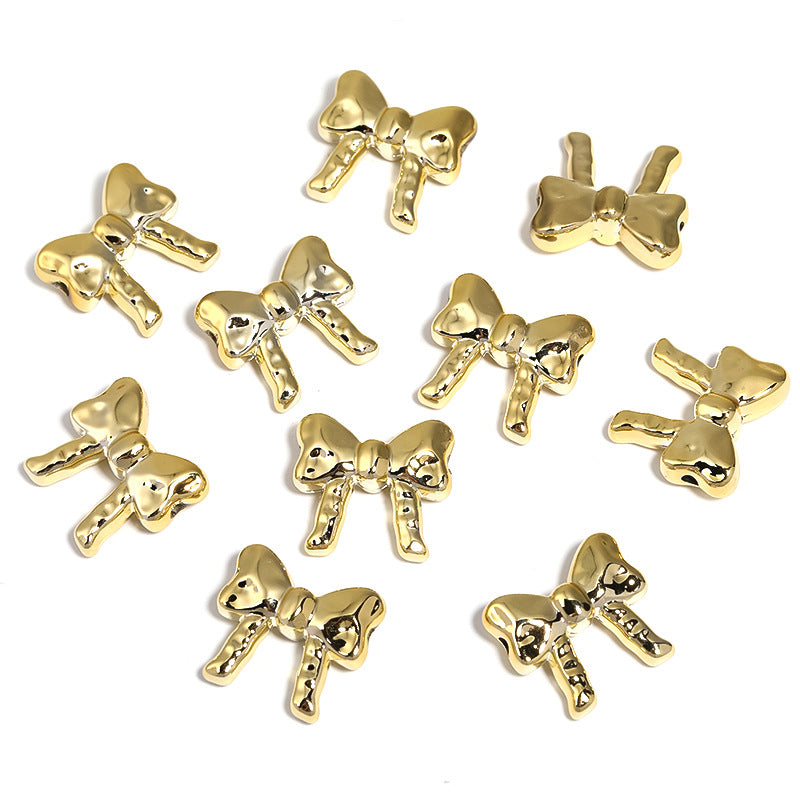 Bow Series CCB Plastic Beads 29mm 25mm Shiny Gold Silver 50pcs 6