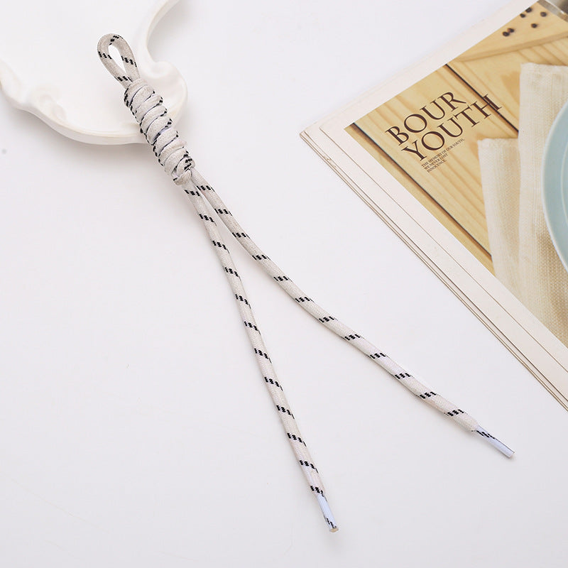 Two Tone Braided Rope Crochet Keychain Fabric Slim Durable 8pcs 18