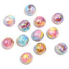 Plating Round Acrylic Beads 16mm UV Graffiti Colors 50pcs 5