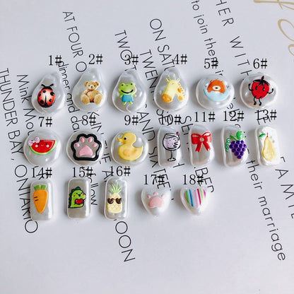 Hand Painted Irregular Shaped Acrylic Beads Imitation Pearl 10pcs 2