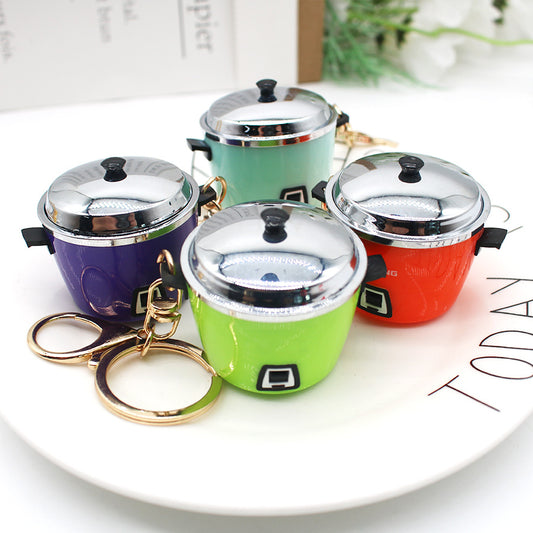 Mini Rice Cooker Keychain Plastic Vintage Style Colorful Charm