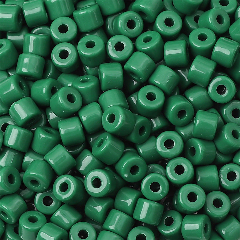Cream Colored Pony Beads Acrylic 6mm Matte Wide Hole 50pcs 8