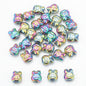 Plating Bunny Head Glass Beads 12mm Iridescent 30pcs 7