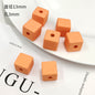 Rubberized Spray Painted Square Acrylic Beads 13mm 50pcs 7