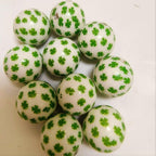 Printed Bubblegum Beads 20mm St. Patrick's Day Shamrock Green 10pcs 3