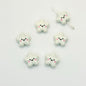 Star Metal Beads 13mm Glossy Painted Smiley Face 10pcs 10