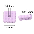 Acrylic Square Spacer Beads 20mm Rubberized Bubble Texture 50pcs 3