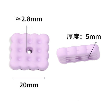 Acrylic Square Spacer Beads 20mm Rubberized Bubble Texture 50pcs 3