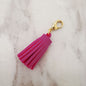 Mini Chunky Tassel Keychain PU Leather with Metal Clasp 8pcs 14