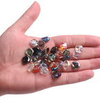 Electroplated Oblique Square Glass Beads 12mm Transparent Iridescent 20pcs 5