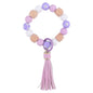 Daisy Tassel Silicone Beaded Wristlet Keychain Colorful Charm 6