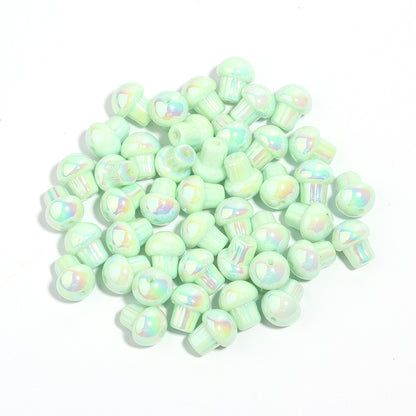 Candy Color Mushroom Acrylic Beads 13mm Glossy Iridescent 10pcs 10