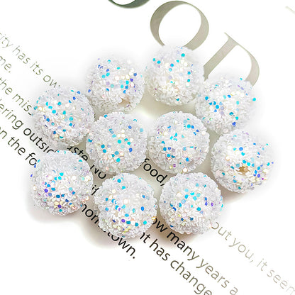 Glitter Bubblegum Beads 16mm Colorful Iridescent Sparkle 1pc 10