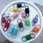 Alloy Spring Beading Stopper Keychain Hardware Colorful 29mm 30pcs