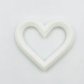 Heart 80mm Silicone Beads Solid Colors Matte Finish 3pcs 6