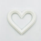 Heart 80mm Silicone Beads Solid Colors Matte Finish 3pcs 6