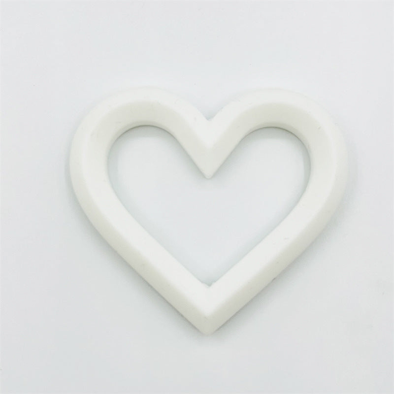 Heart 80mm Silicone Beads Solid Colors Matte Finish 3pcs 6