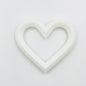 Heart 80mm Silicone Beads Solid Colors Matte Finish 3pcs 6
