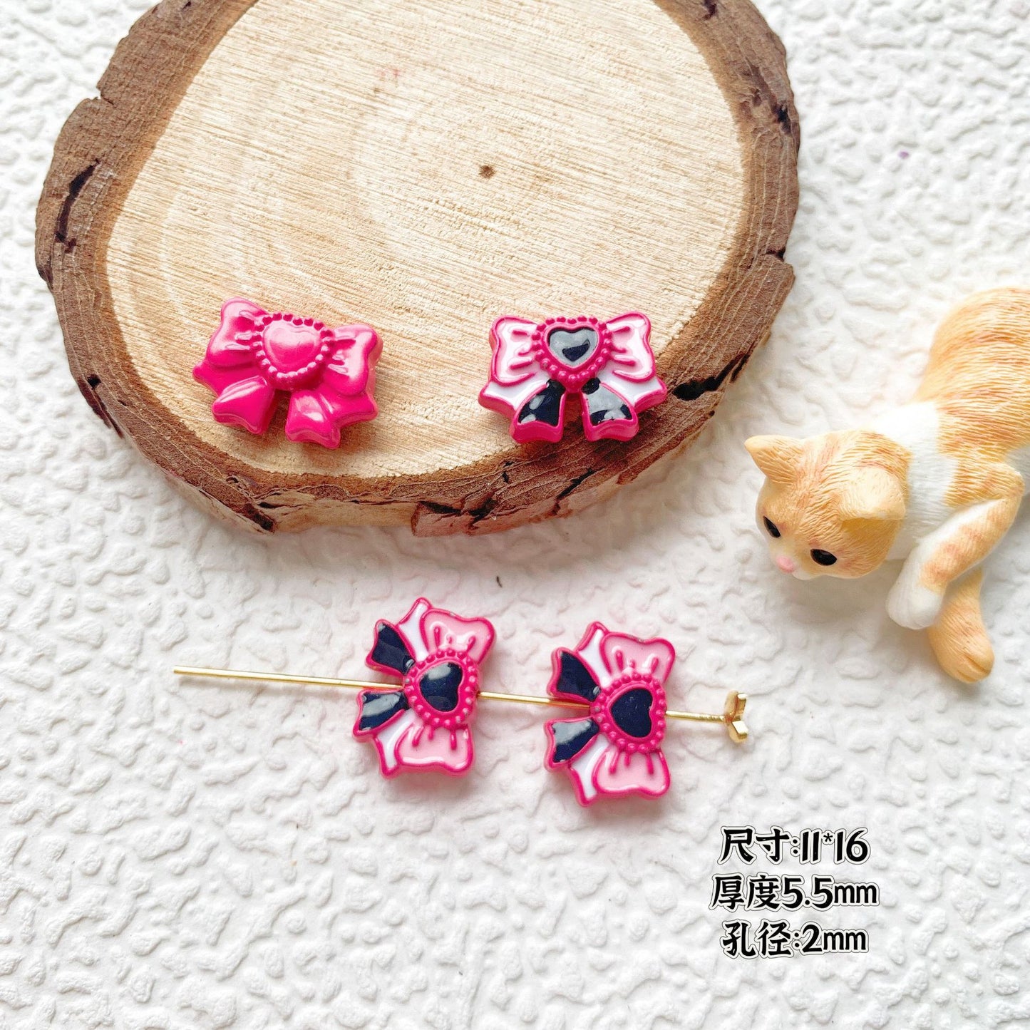 Bow Ballet Shoe Metal Beads Decorative Pastel Painted 20pcs 16