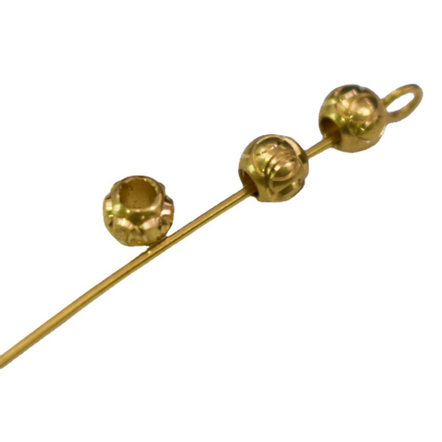 Brass Circle Cross Engraved Spacer Beads 5mm 6mm 50pcs 4